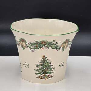 Spode Christmas Tree 2005 Annual Collection Large Poinsettia Pot Original Tag